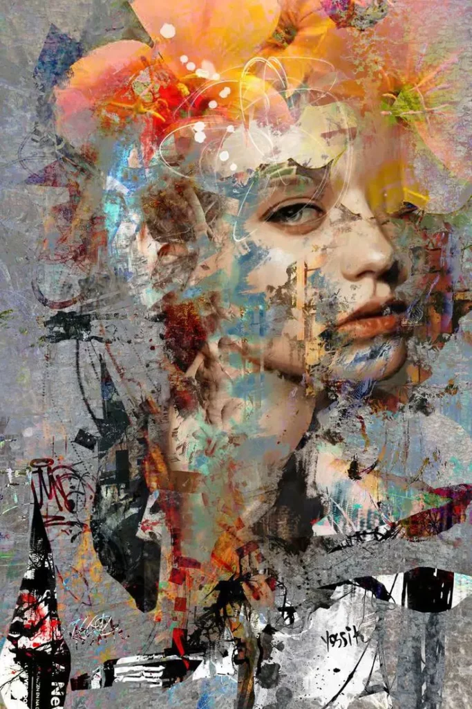 Original People Painting by Yossi Kotler _ Abstract Expressionism Art on Canvas _ surrender to your form